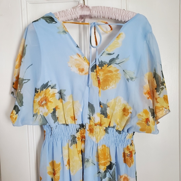 Enfocus Light Blue and Yellow Floral Maxi Dress - Picture 6 of 8